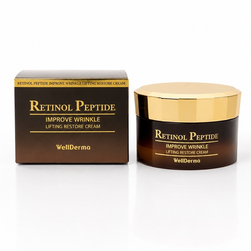 WellDerma Retinol Peptide Improve Wrinkle Lifting Restore Cream - Gold/Brown